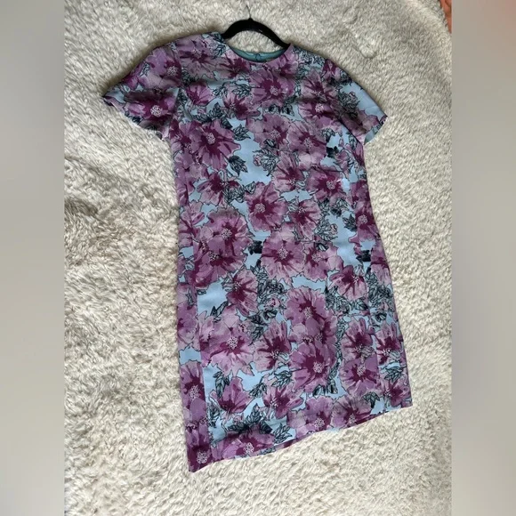 Babaton Floral Pink and Blue Shift Dress - Picture 4 of 7